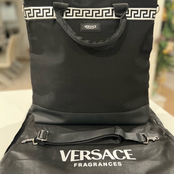 VERSACE NEW MENS BLACK PERFUME SHOULDER BAG - Picture 5 of 15